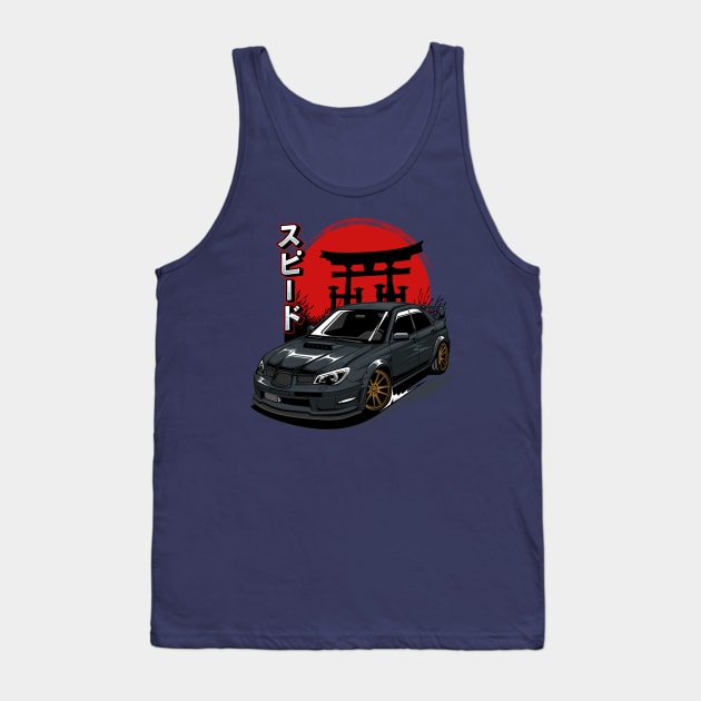 Subaru STI Black Tank Top by cturs